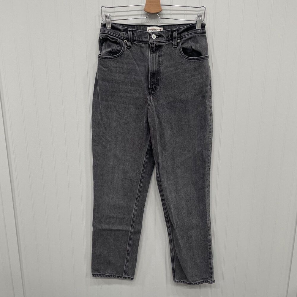 Abercrombie & Fitch Women's 8 / 29R Black 90's Straight Ultra Rise Denim Jeans